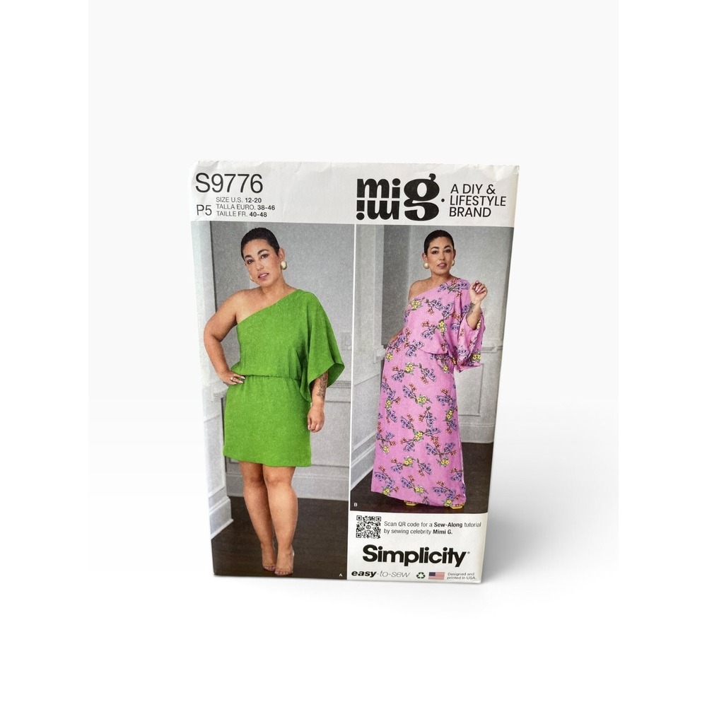 Simplicity S9776 Sewing Pattern Womens 12-20 Multi One Shoulder Caftan Mimi G